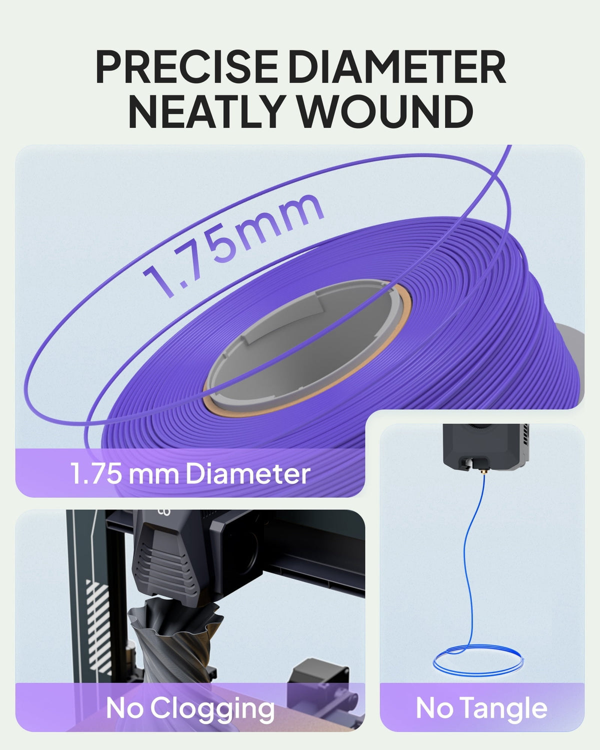 ELEGOO PLA Basic Refill 3D Printer Filament Cobalt Blue 1.75mm 1KG