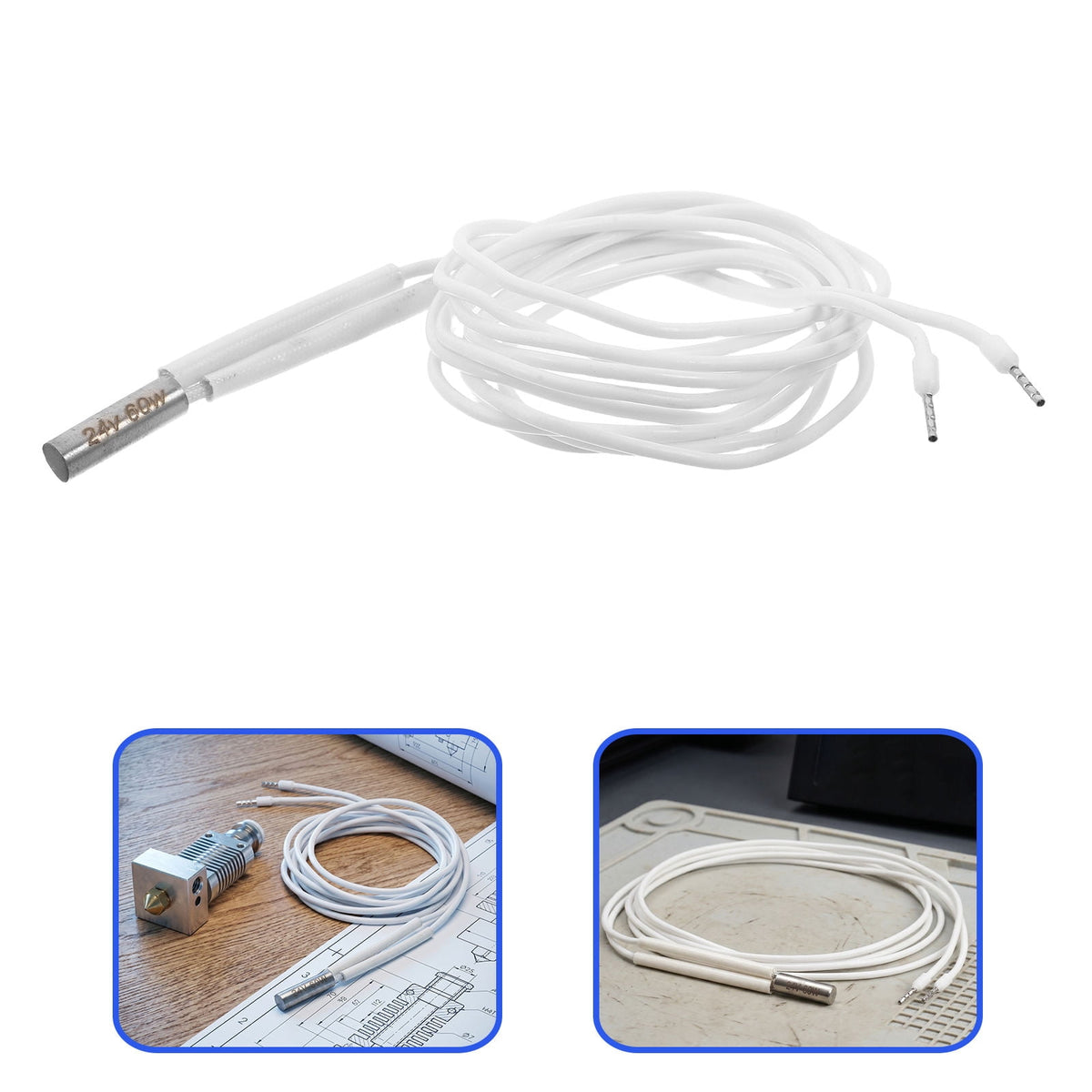 OUNONA High Temp 3D Printer Hotend Heater, White, Durable, Easy Installation