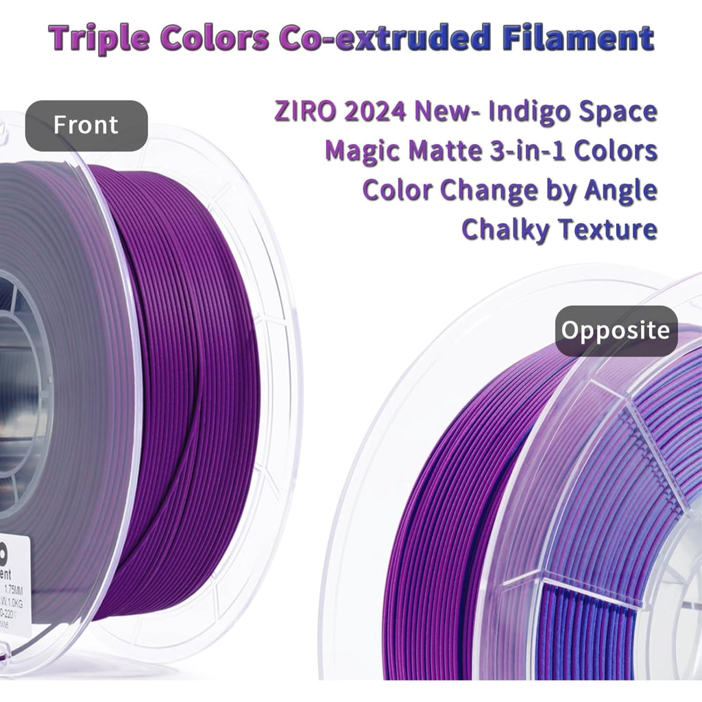 Ziro 3D Tri-Color Matte PLA 1.75mm 1kg, Volcano
