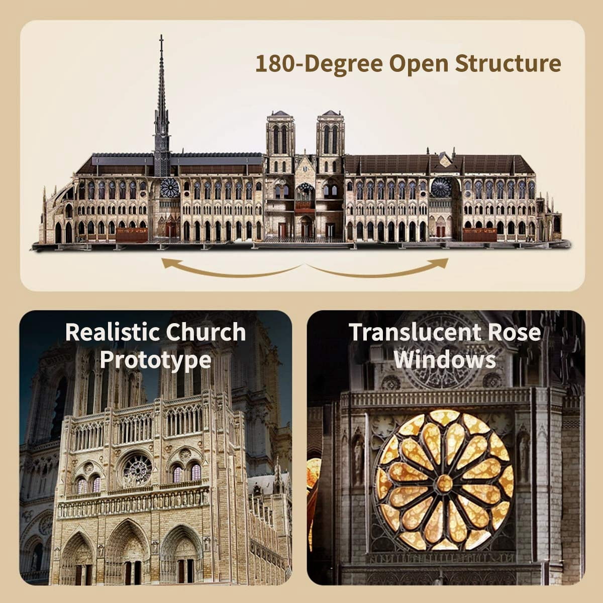 3D Wooden Puzzle Tower Of Dragon Rest Gothic Steampunk Castle, 142 PCS, DIY Assembly Moving Animal Model Kit For Adult Collectors, Home Decor And Creative Gifts