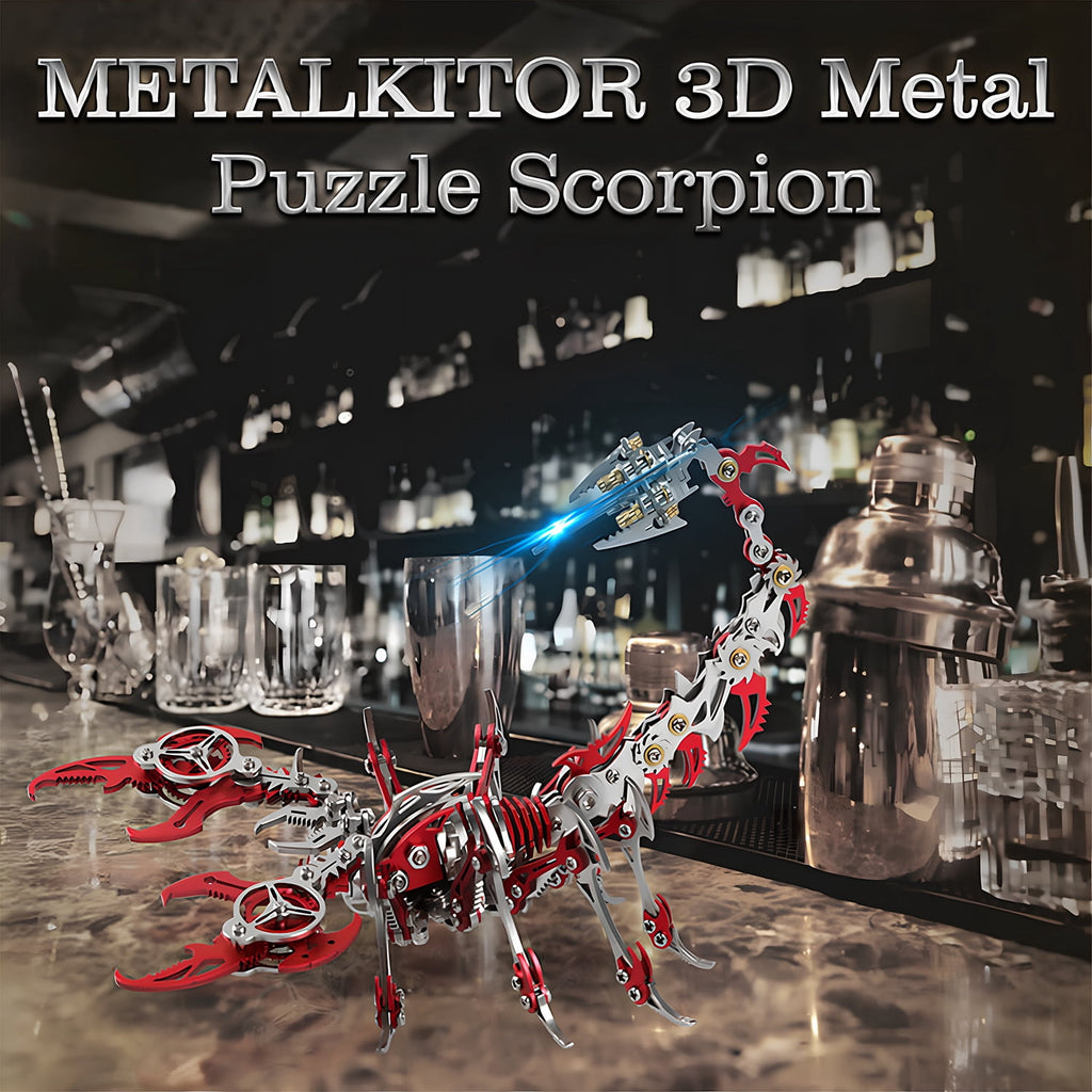 Metalkitor Scorpion 3D Metal Puzzle Kit - 454 Pcs, Mechanical Model for Adults/Teens, Golden, Ideal Gift & Decor