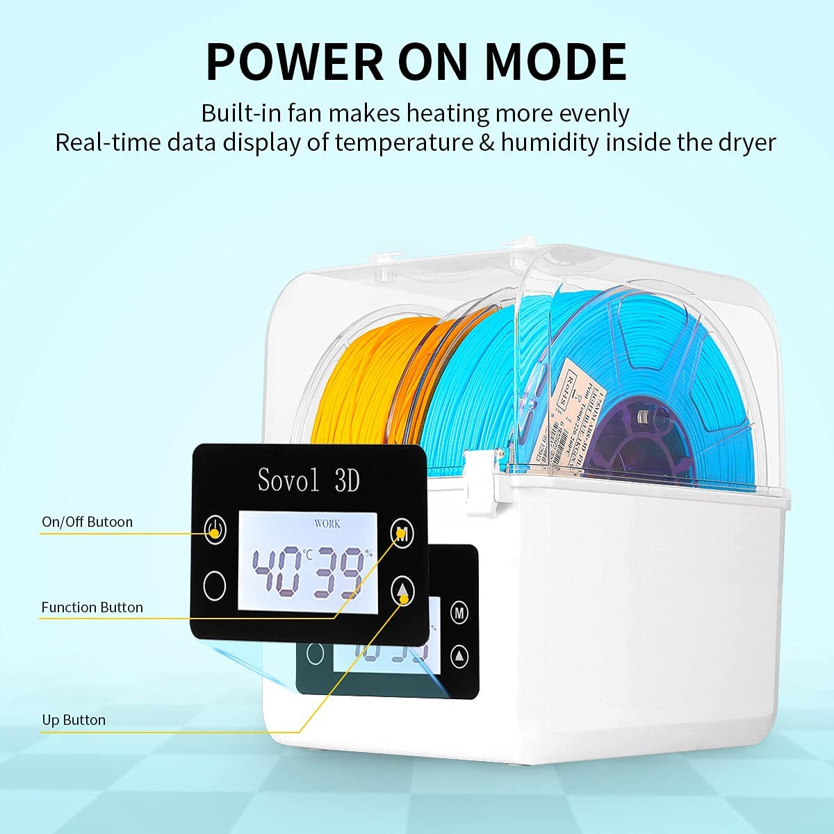 Sovol 3D Printer PLA Filament 1.75mm Spool Printing Materials, Wiring Tightness, Dimensional Accuracy (Black*1 White*1)