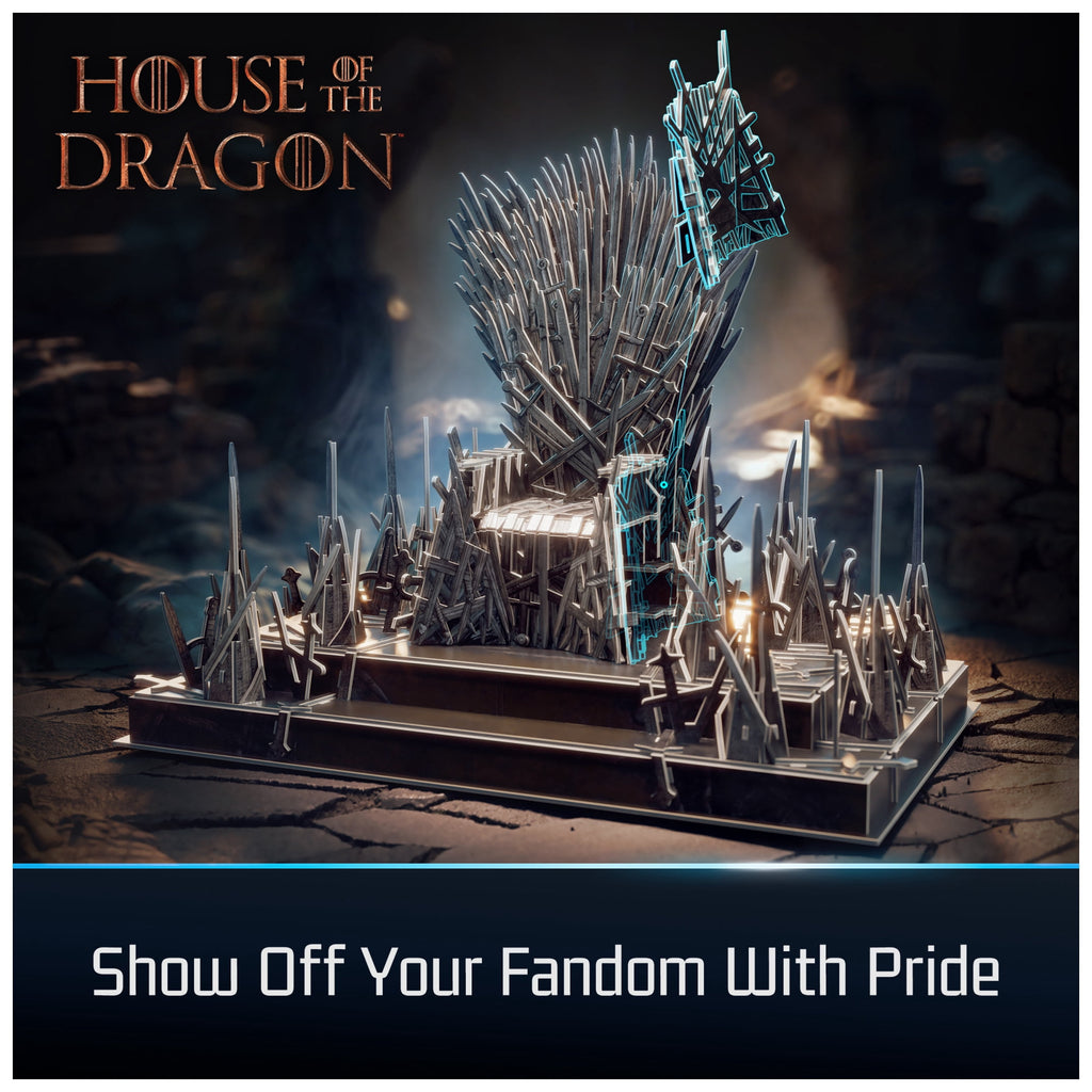 4D Build, Game of Thrones Iron Throne 3D Puzzle Model Kit with Stand