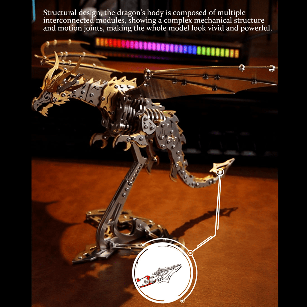 3D Metal Puzzle Bionic 373 PCS, Steampunk Mechanical Model Kit With DIY Assembly, Home Display Desk Decor For Adult Collectors And Creative Gifts