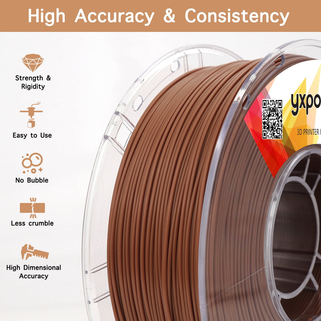 YXPOLYER PLA Filament Food Grade 1.75mm 1kg for 3D Printing, PLA+ Skin Flesh Tone 3D Printer Filament AMS-Compatible