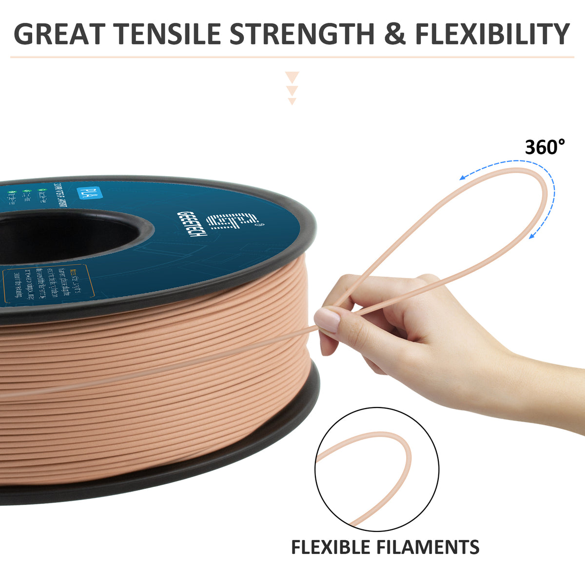Geeetech Terracotta Matte PLA Filament Matte 1KG, 1.75mm 3D Printer Filament Dimensional Accuracy +/- 0.01mm, 1kg Carboard Spool (2.2lbs) for Most FDM 3D Printers