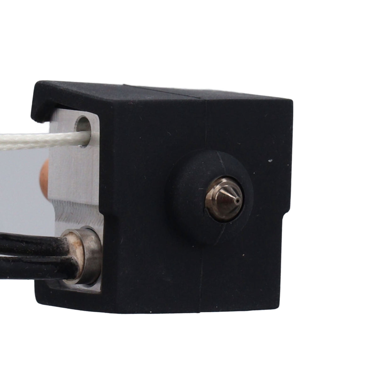 High Temperature 3D Printer Extruder Heater Block Kit with Titanium Alloy Copper Throat and Hardened Steel 0.4 mm / 0.02 in Nozzle and 24V 40W Heating Rod (3.54 x 0.91 x 1.41 in / 90 x 23 x 35.8 mm)