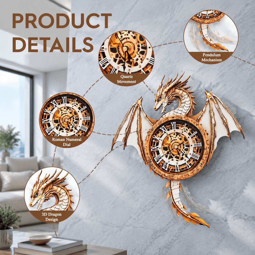 Wooden House Clock 3D Puzzle DIY Mechanical Clock Kit for Adults Teens
