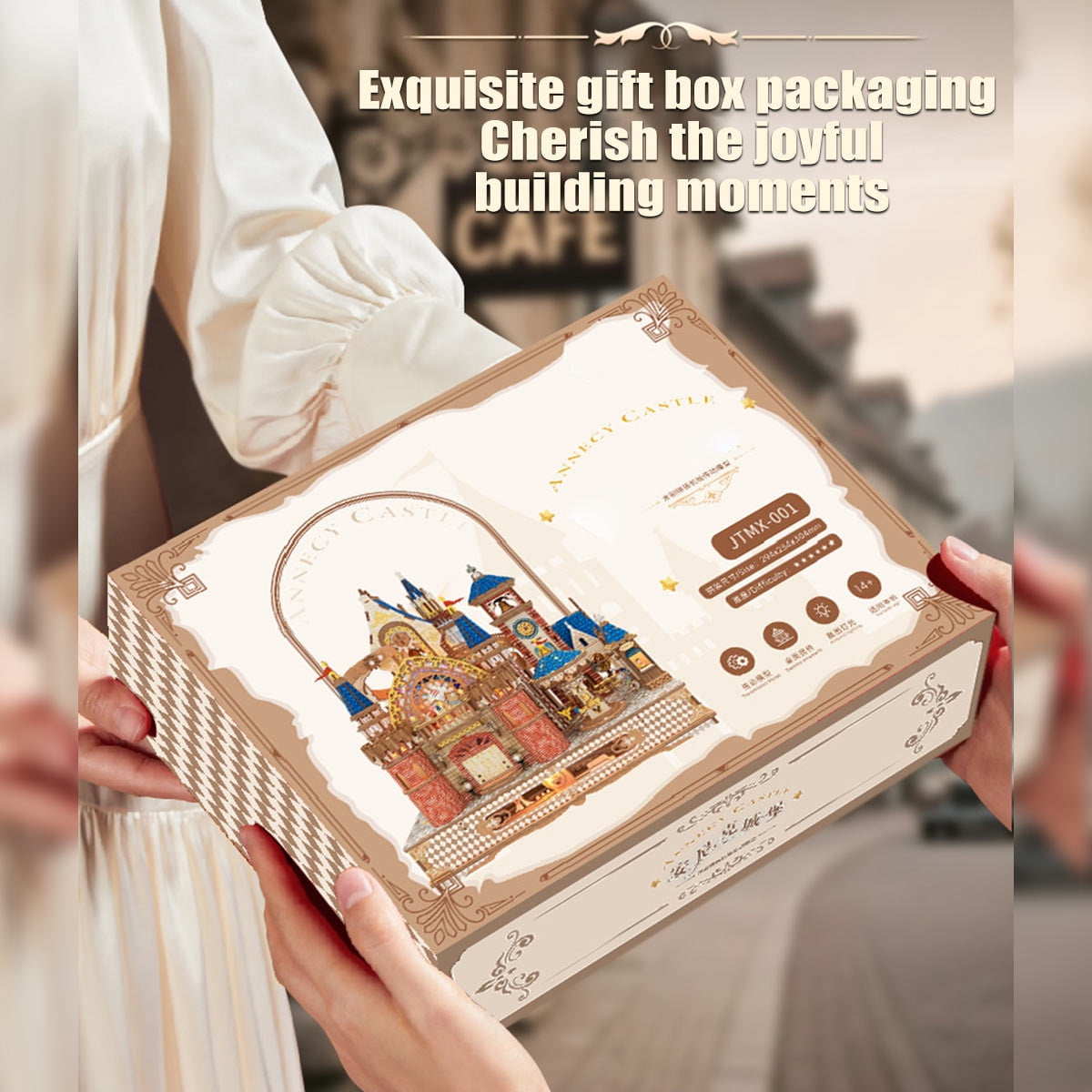 DIY Mechanical French Château, 3D Wooden Puzzle Castle Model Kit, Handcrafted Architectural Decor, Holiday Brthday Gifts