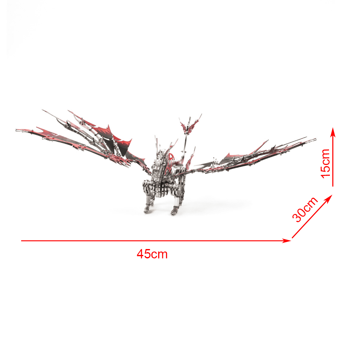 3D Metal Puzzles Mechanical Fire-Breathing Dragon Model Kit, 200+PCS DIY Assembly, No-Glue Snap-Fit Steampunk Animal Puzzle for Adults & Teens 16+, Exquisite Desk Decor, Gift for Men