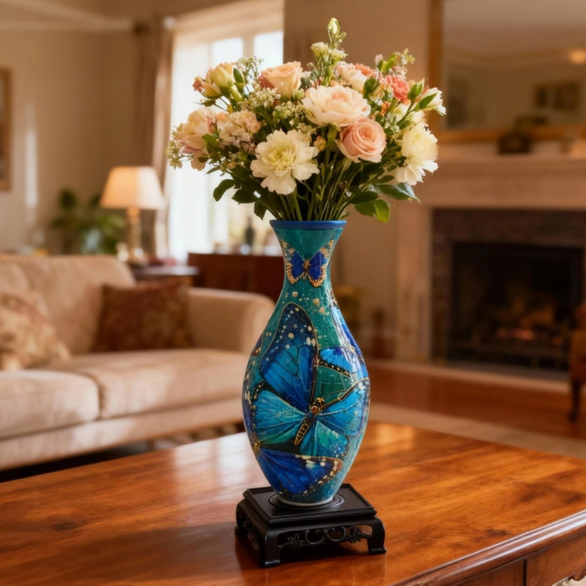 3D Puzzle Vase for Adults, Creative Vase Puzzle for Flowers(Secret Butterfly)