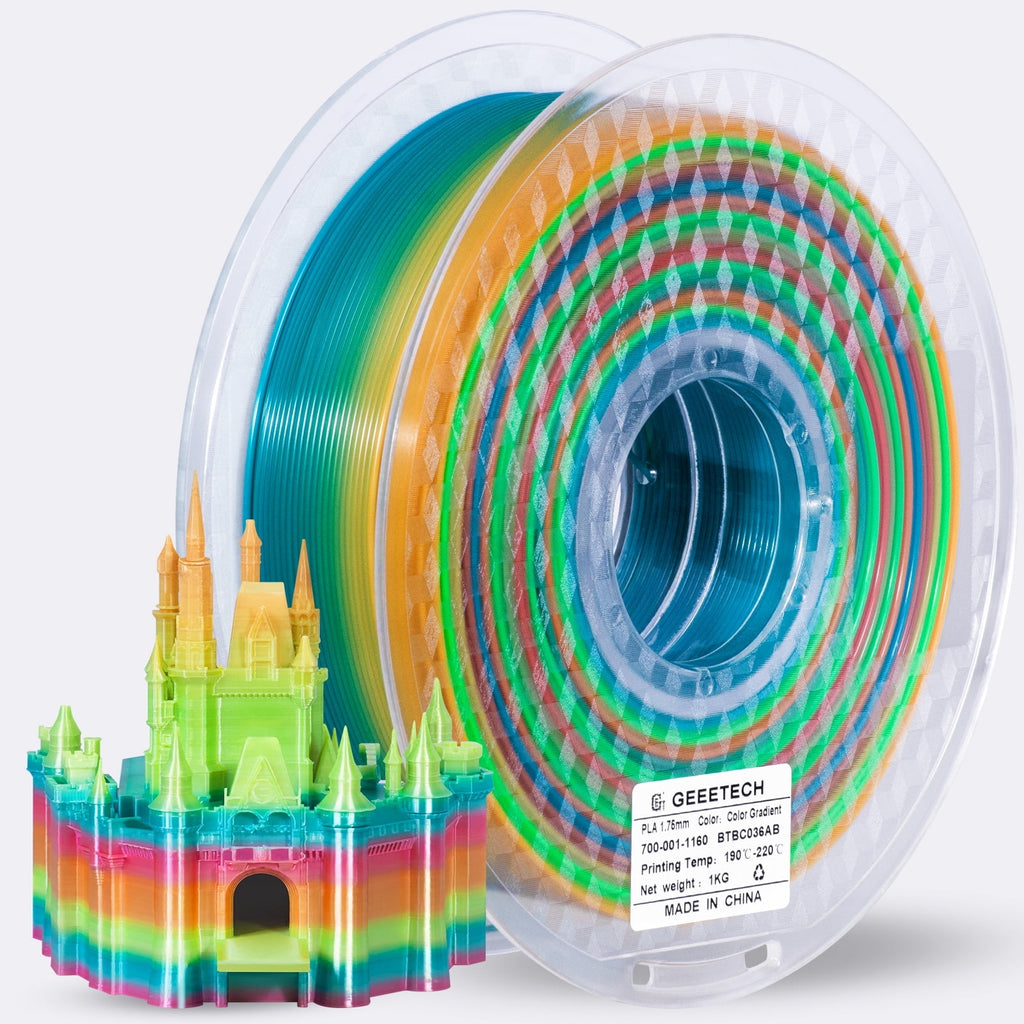 GEEETECH 3D Printer PLA Filament 1.75mm Gradient Color 1kg Spool (2.2lbs),Dimensional Accuracy +/- 0.03mm