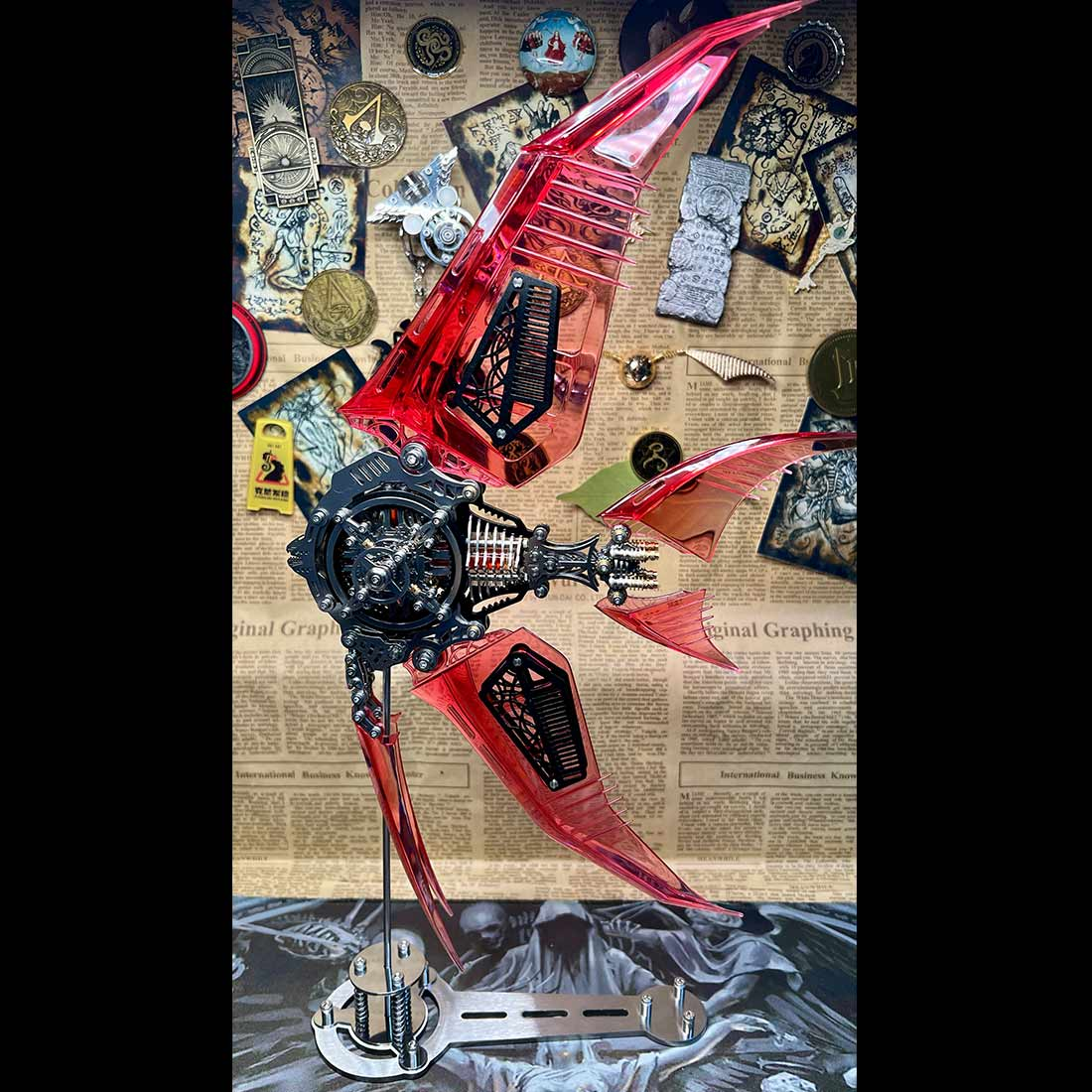 3D Metal Puzzle 339PCS Linglong Fox Hanfei Mechanical Creative DIY Assembly Model Hobby Craft Kit For Desk Display, Home Office Decor, Creative Gifts And Hobbyists