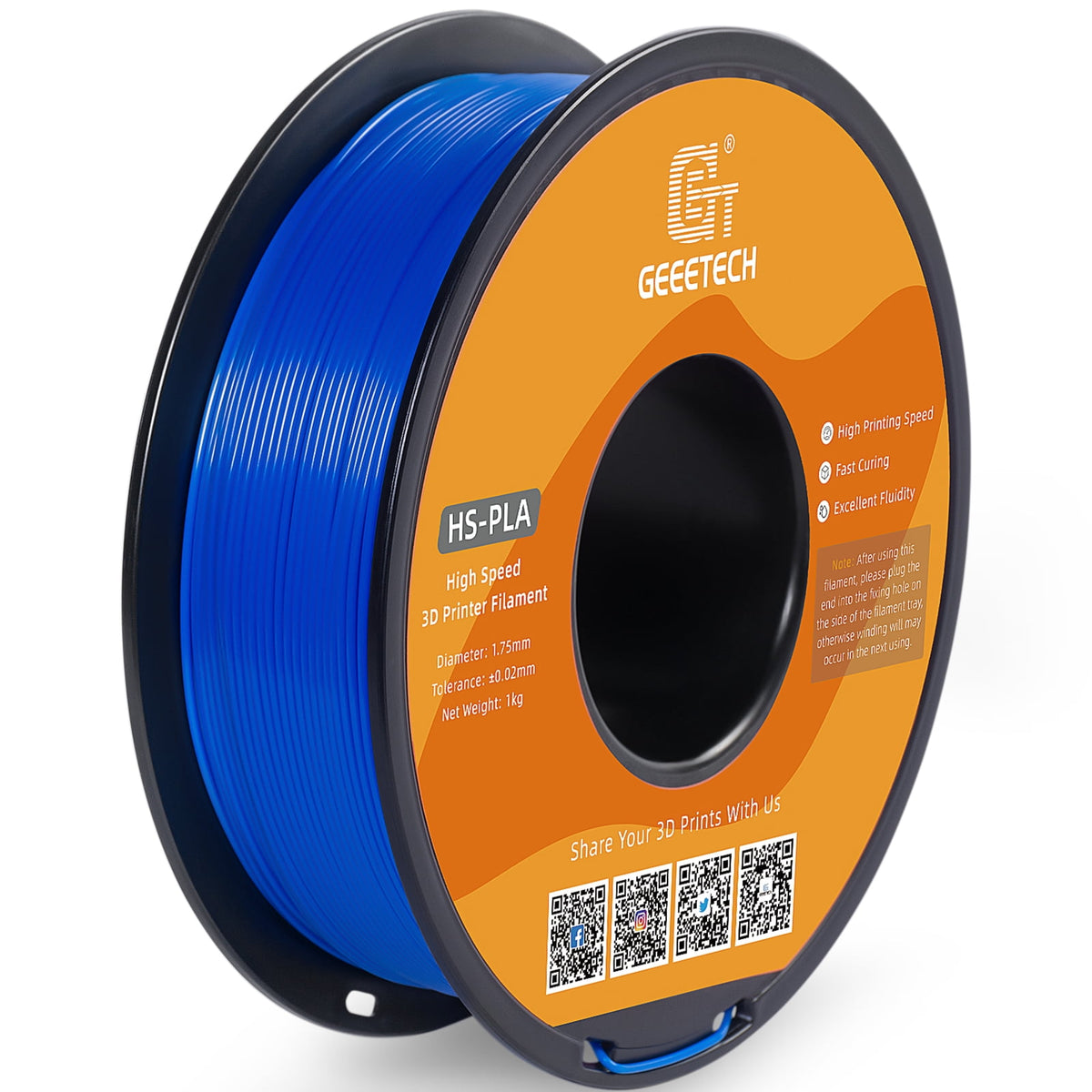 Geeetech 1.75mm PLA 3D Printer Filament, 1kg Spool (2.2lbs), Dimensional Accuracy +/- 0.03mm,yellow