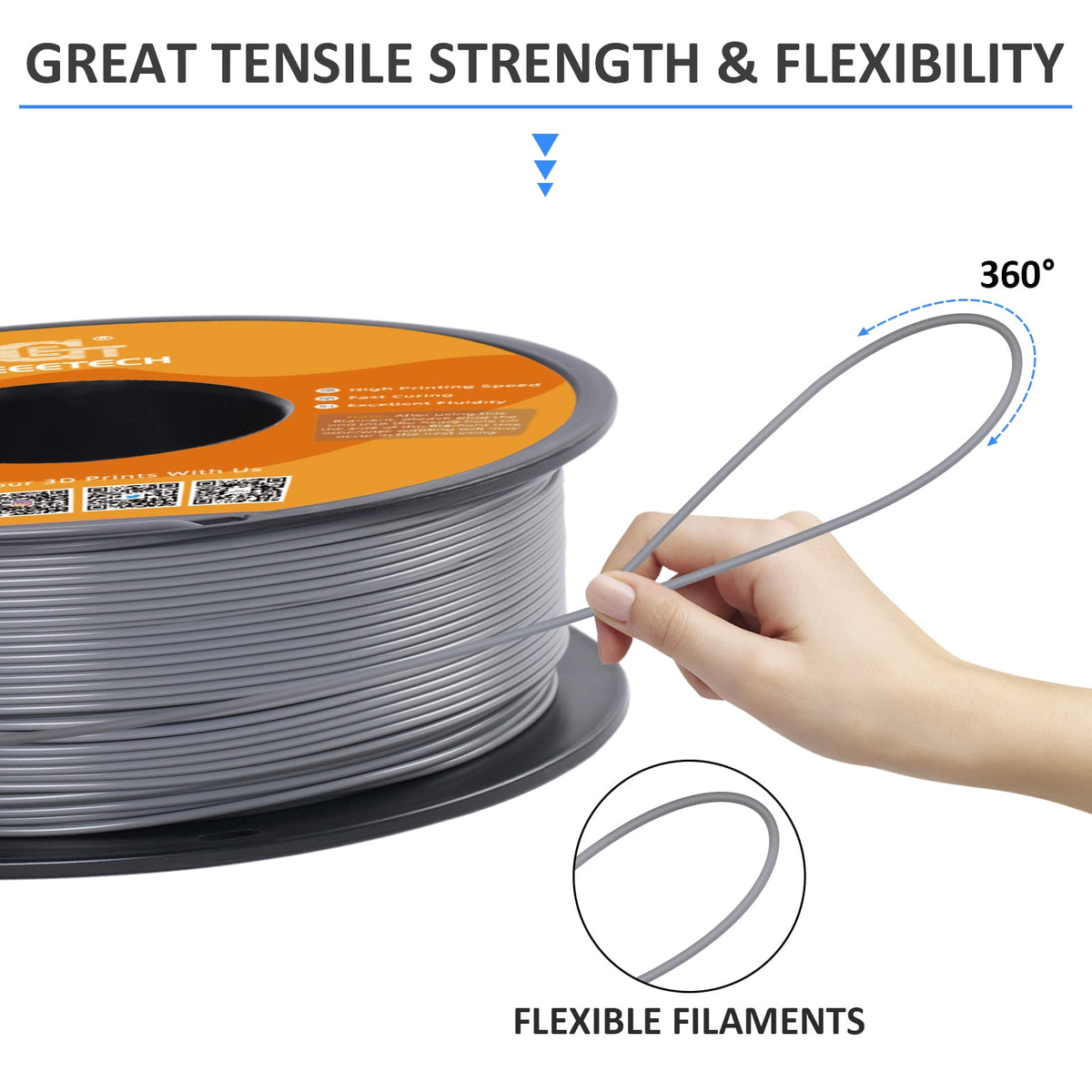 Geeetech 1.75mm PLA 3D Printer Filament, 1kg Spool (2.2lbs), Dimensional Accuracy +/- 0.03mm,yellow