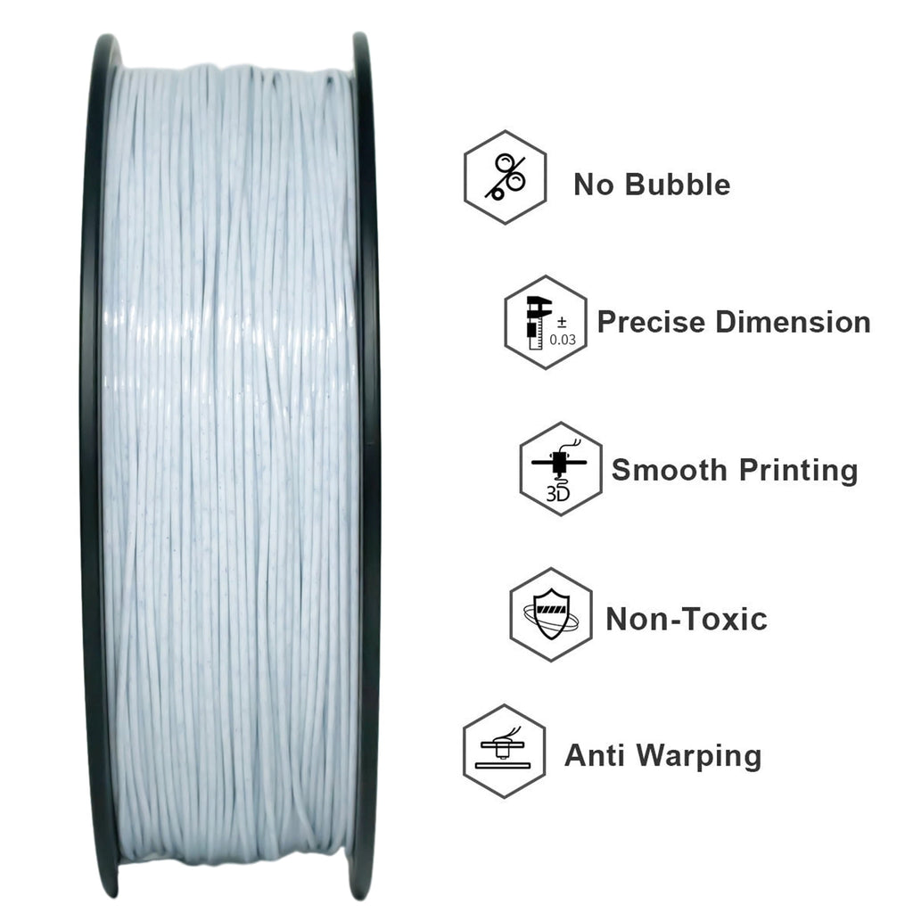 Geeetech Marble blue PLA 3D Printer Filament 1.75mm Toughness Enhanced, Dimensional Accuracy +/-0.03mm, 1kg (2.2lbs) , 1080 Feet （330m）per Roll, Fit for Most 3D FDM Printer