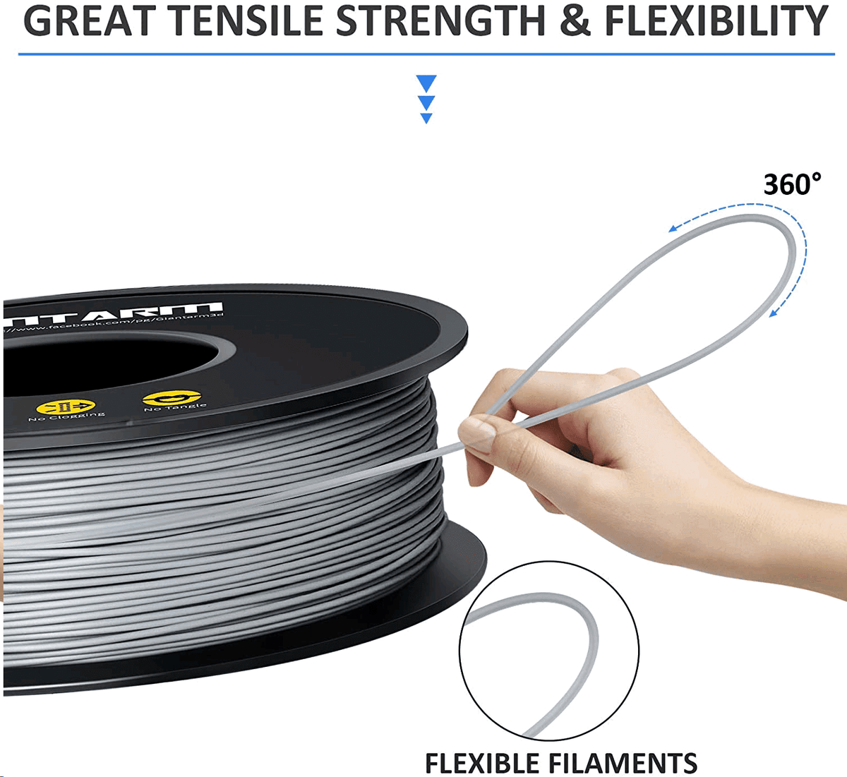 Geeetech 3D Printer PLA Filament Shiny Silk Gold Toughness Enhanced Filament with 1.75mm Dimensional Accuracy +/-0.03mm, 1080 Feet Per Roll, Vacuum Packaging, for Most 3D FDM Printer