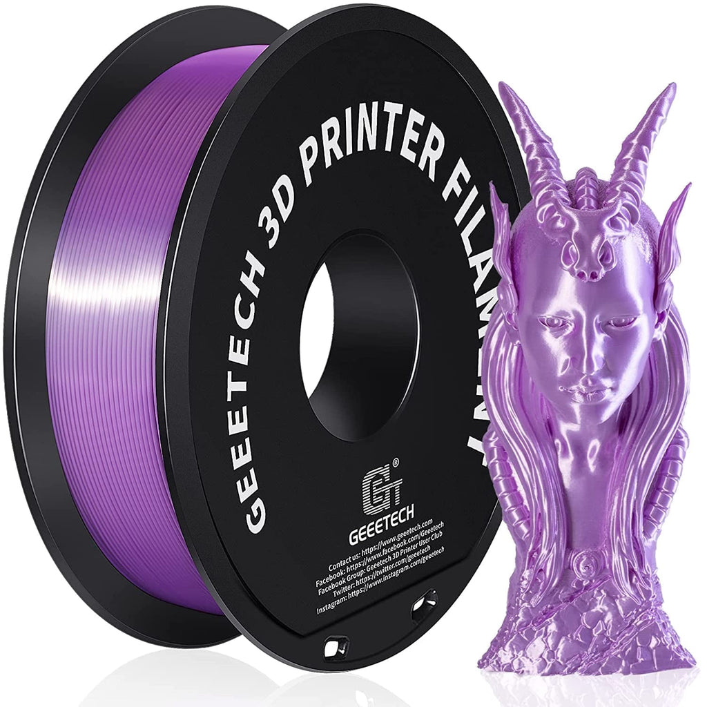 Geeetech 3D Printer Silk Purple PLA Filament 1.75mm 1kg Spool (2.2lbs), Dimensional Accuracy +/- 0.03mm