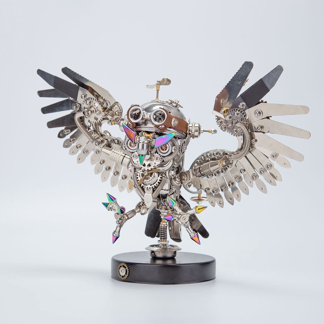 Lantern Fish 3D Metal Puzzle DIY Steampunk Assembly Kit, 700+PCS Mechanical Model with Movable Fins, Color-Changing Lamp & Collectible Gift for Adults & Teens