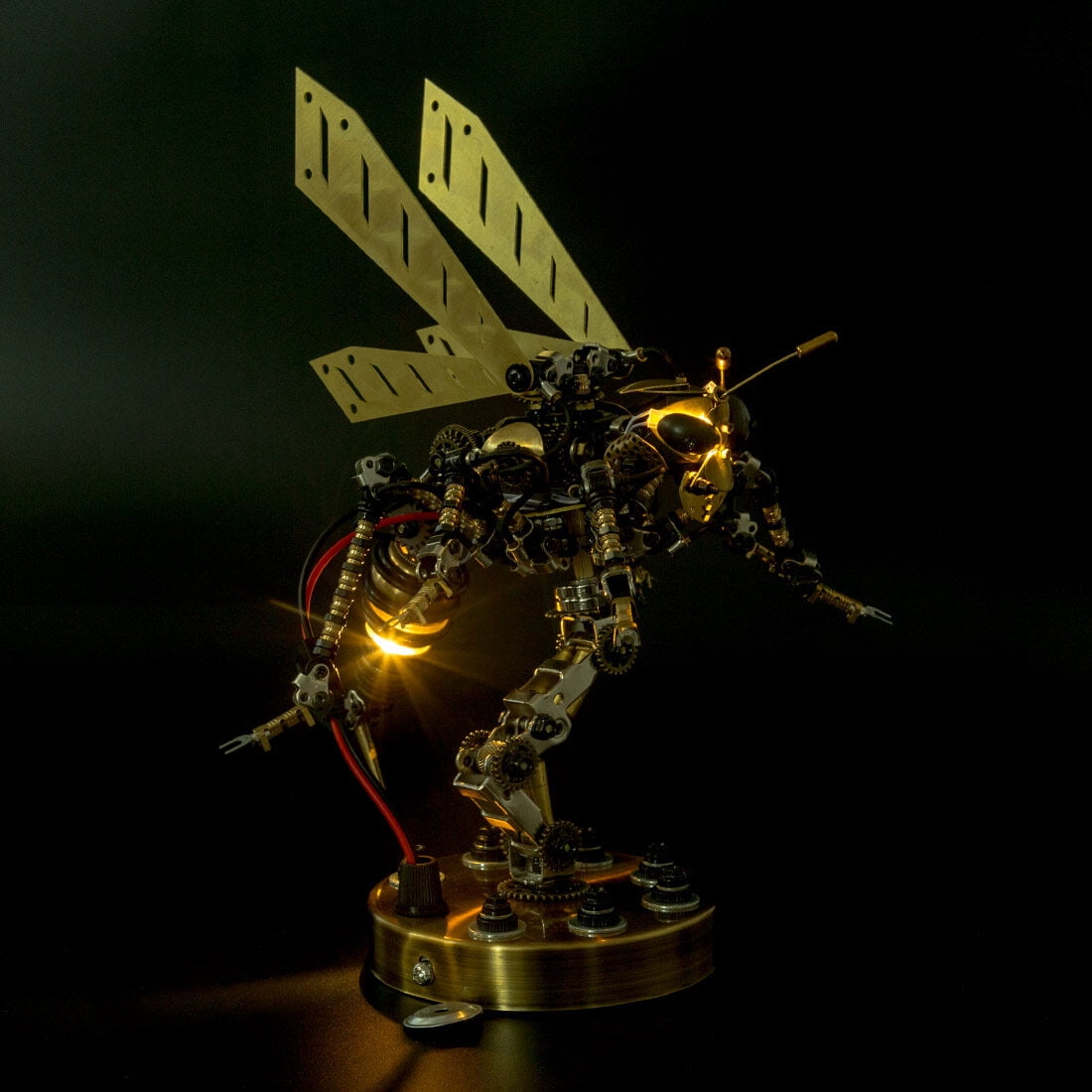 3D DIY Mechanical Wasp Model Kit 1000+PCS Steampunk Insect Puzzle with Movable Joints & Wings, Collectible Decor & Creative Gift for Teens 15+ and Adults