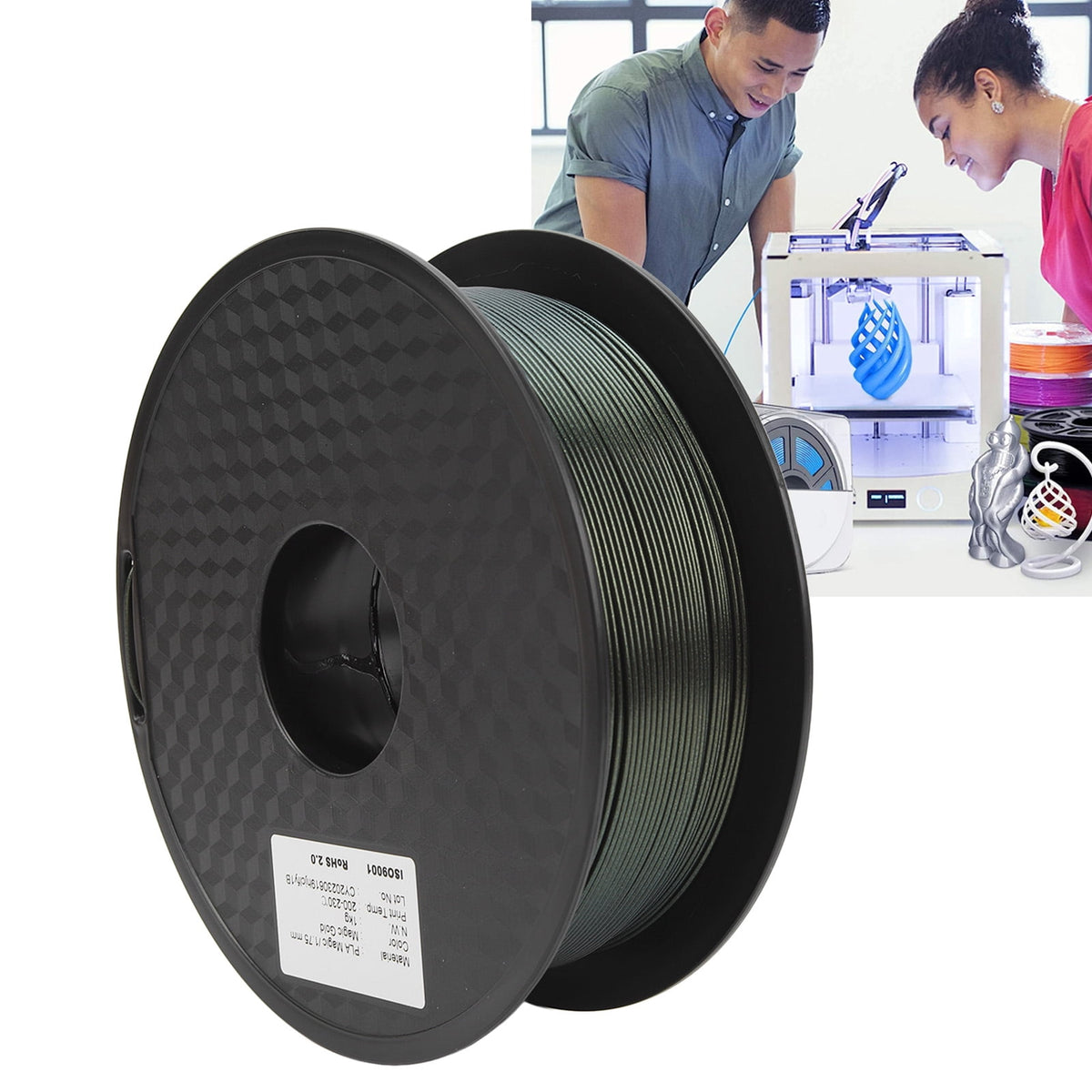Premium 1.75mm PLA 3D Printer Filament Gold Color Dimensional Accuracy Tangle-Free Consumable for FDM 3D Printers (8.66 inches / 22 cm)