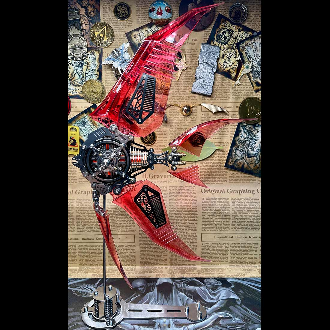 3D Metal Puzzle 339PCS Linglong Fox Hanfei Mechanical Creative DIY Assembly Model Hobby Craft Kit For Desk Display, Home Office Decor, Creative Gifts And Hobbyists