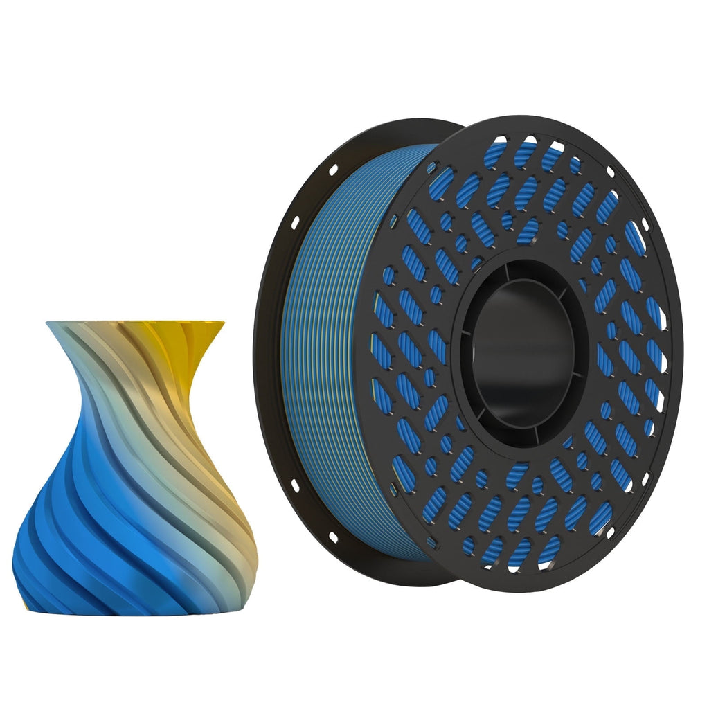 CaiLab PLA Silk Dual-Color 3D Printer Filament 1.75mm diameter Accuracy +/- 0.02mm for FDM 3D Printer Color-Changing 2 colors Printing Materials 2.2lbs(1KG) Spool blue green
