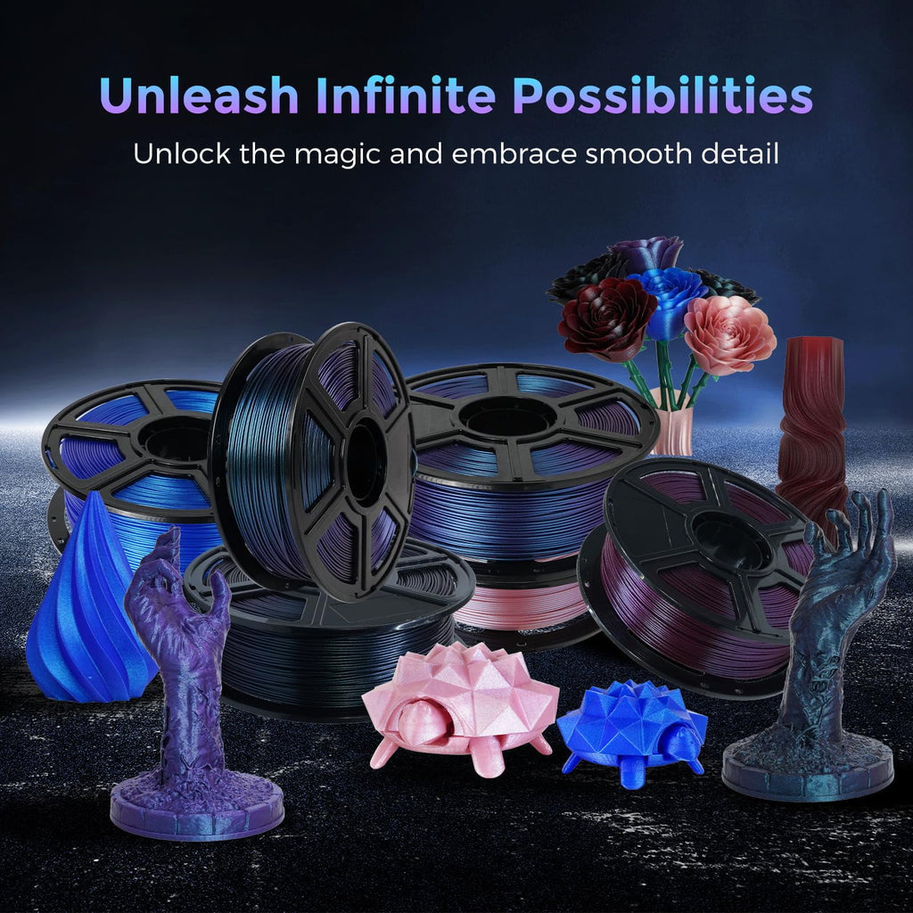 Flashforge PLA Filament 1.75mm,1KG/2.2lbs, Color Changeable PLA 3D Printer Filament, Upgraded Nebula Purple