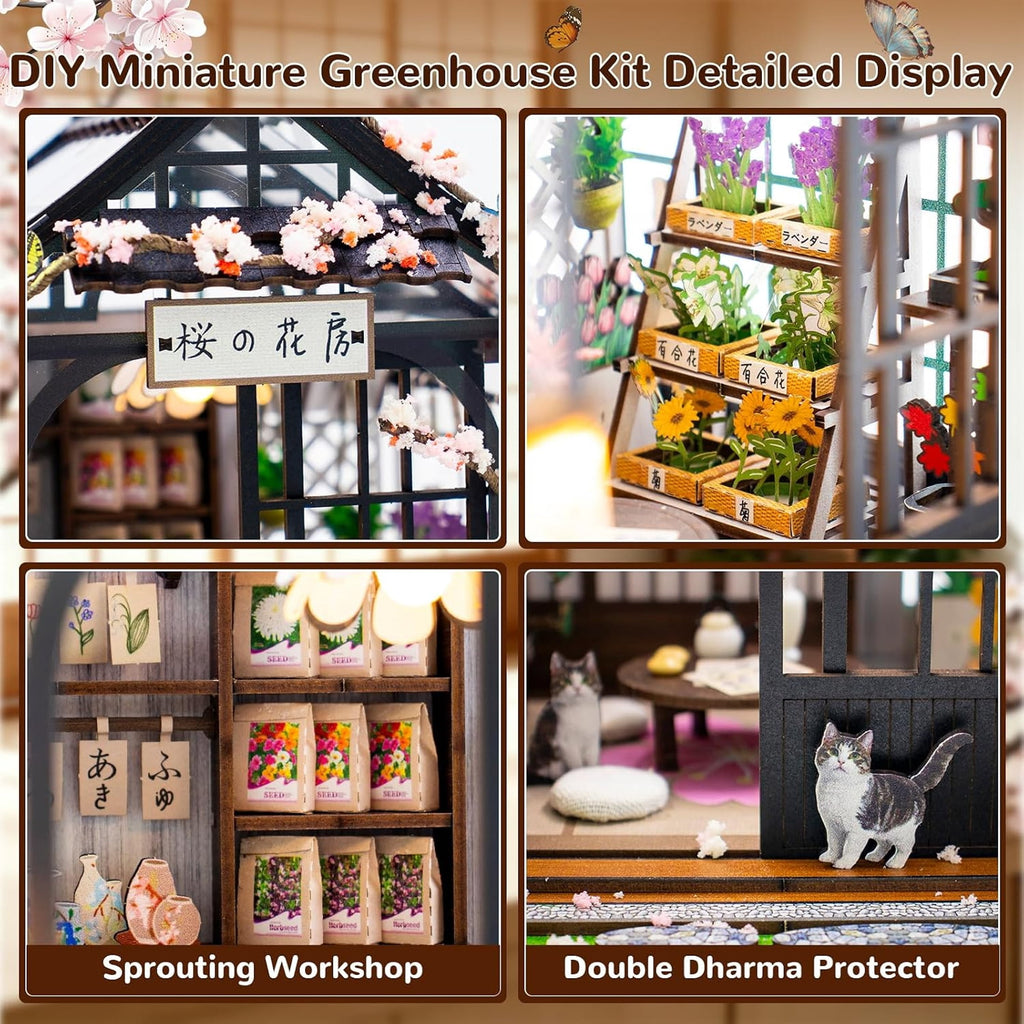BPPEG Book Nooks for Adults, Diy Miniature Dollhouse Japanese Book Nook Kit | 3D Wooden Puzzle Book Nook Craft Bookshelf Decor, Teens and Beginners Model Miniature Kits, Gift for Family, Friend