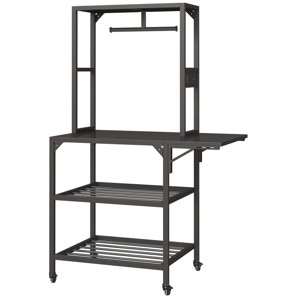 YANGXUN 3D Printer Stand with Filament Storage Built in Power Panel Open Frame Heavy Duty Metal Workstation for Home and Office