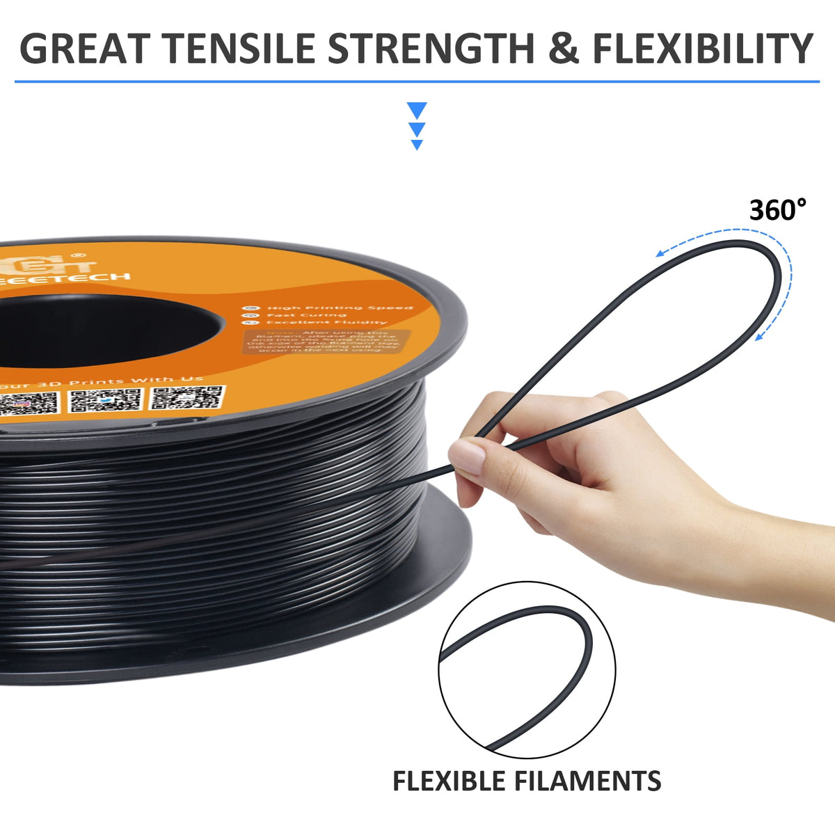 Geeetech 1.75mm PLA 3D Printer Filament, 1kg Spool (2.2lbs), Dimensional Accuracy +/- 0.03mm,yellow