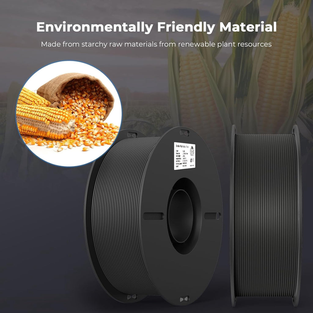 2-Pack Creality 3D Printer Filament, 1.75mm PLA Filament 2kg, No-Tangling,Accuracy +/- 0.02mm, Black & White