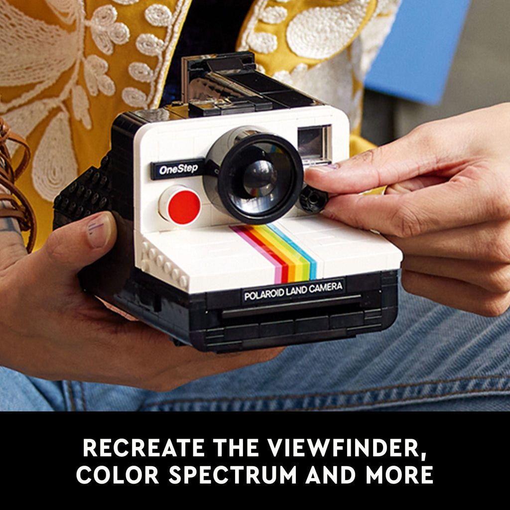 LEGO Ideas Polaroid OneStep SX-70 Camera Building Set - Collectible Display Model of Polaroid Camera - Gift for Graduation - Decoration for Room or Office for Photography Lovers - 21345