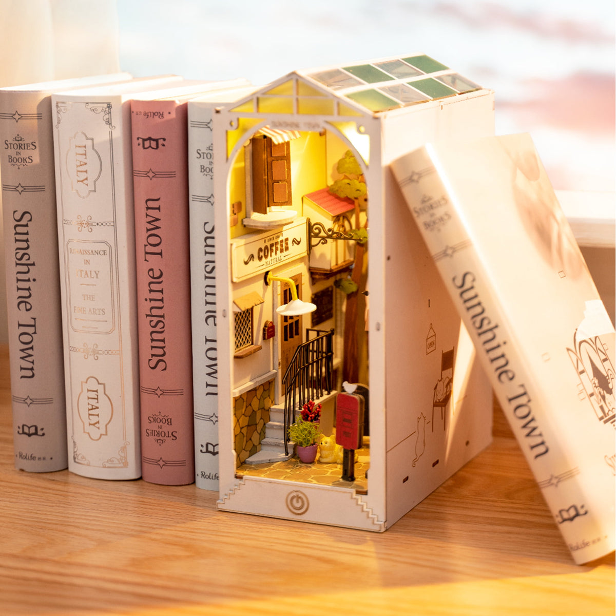 Rolife 3D Jigsaw Puzzle Wooden Model Building Kit Book Nook Decorative Bookend Stand DIY Bookshelf Insert Decor Gift for Teen Adults