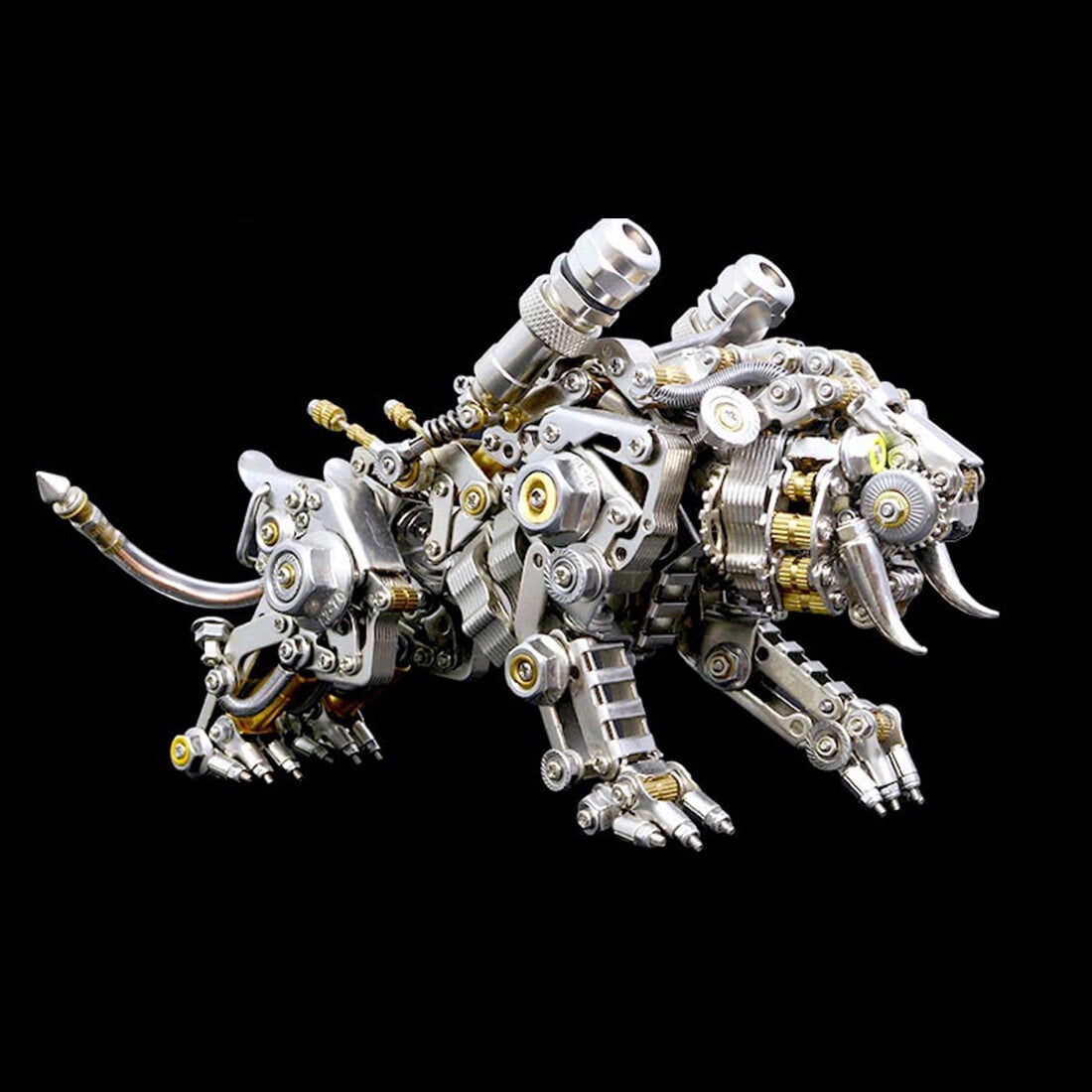 3D Metal Puzzle Colorful Bengal Tiger Model Kit, 700PCS Mechanical Steampunk Tiger 3D Metal Jigsaw Puzzle to Build, DIY Assembly Gift for Adults & Teens -Wings 1 Pair