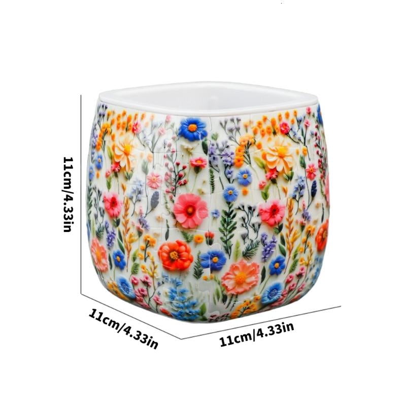 3D Jigsaws Puzzle Planter Vase, 96 Piece ABS Craft Set for Adults, 4.33 Inch Flower Pot for Succulents and Desk Decors