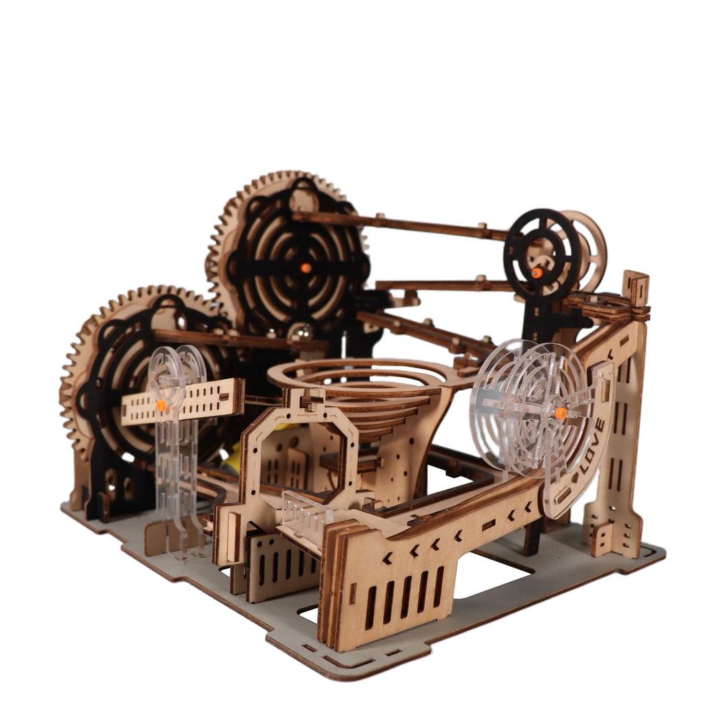 3D Wooden Puzzles - Gravity Marble Run Building Kit, Brain Teaser DIY Model for Adults, No Battery Gifts