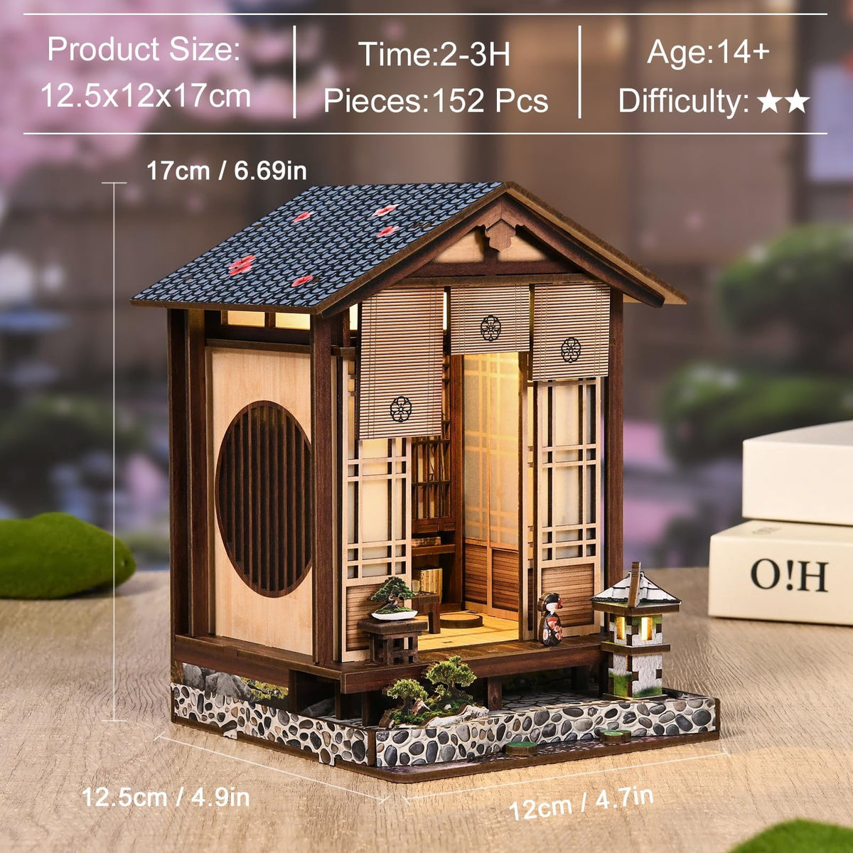 Book Nook Kit, DIY Miniature House Kit for Adults, Beginners, DIY Handmade Book Nook Tiny House Wooden 3D Puzzle, Perfect Bookshelf Decor, Birthday and Mother’s Day Gift for Mom, Friends