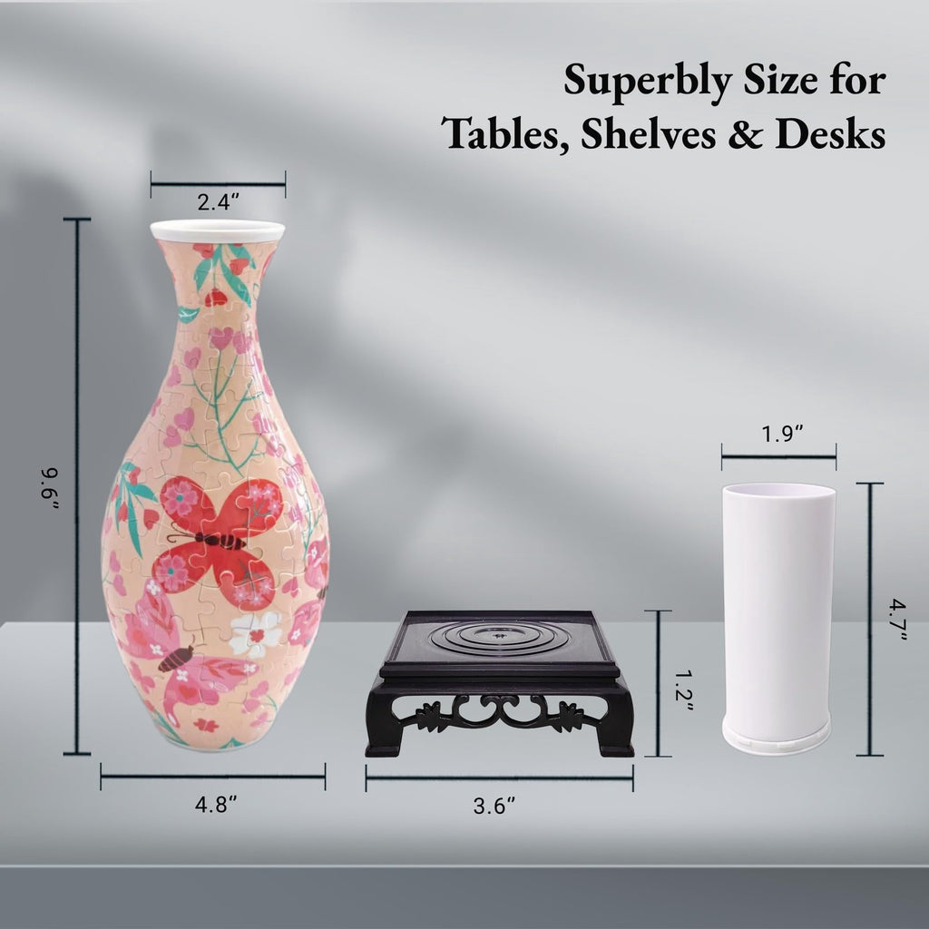 3D Puzzle Vase for Adults, Creative Vase Puzzle for Flowers(Secret Butterfly)