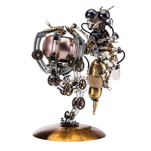 627PCS Mechanical Wasp Speaker 3D Metal Puzzle, DIY Steampunk Insect Model Kit with Sound, Poseable Claws, Collectible Desk Decor for Adults