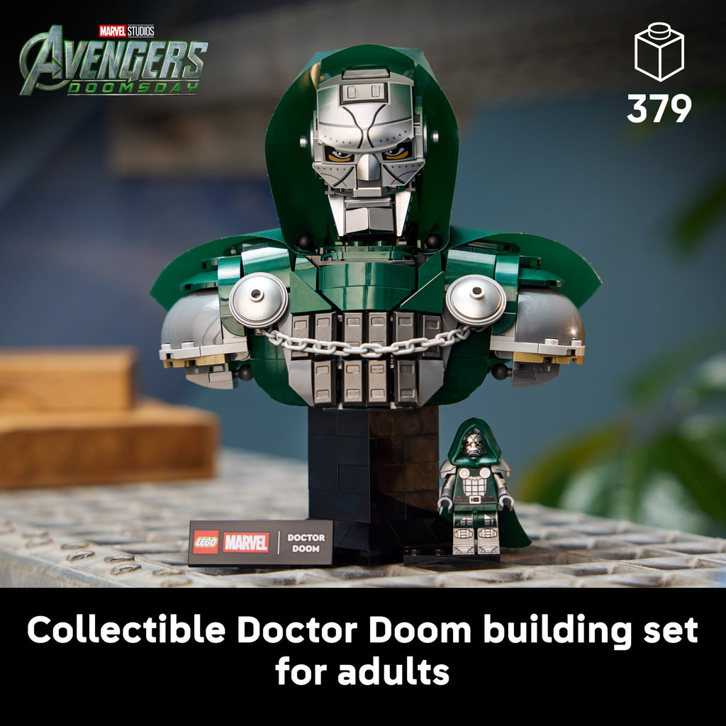 LEGO Marvel Doctor Doom Bust - Building Set for Adults, Ages 18+ - Marvel Avengers Model Kit - Bedroom, Shelf or Home Office Decor for Men & Women - Gift for Super Hero Fans - 76345