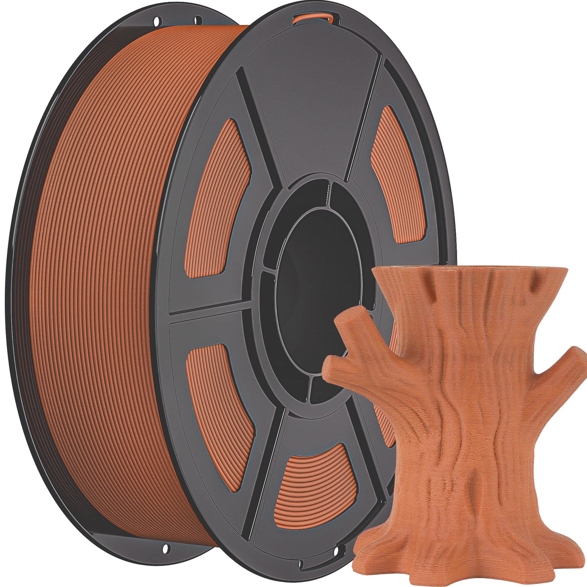 iSANMATE 1.1KG Wood PLA 3D Printer Filament, 1.75mm Cherry Wood Color, Real Wood Texture, ±0.03mm for FDM 3D Printers